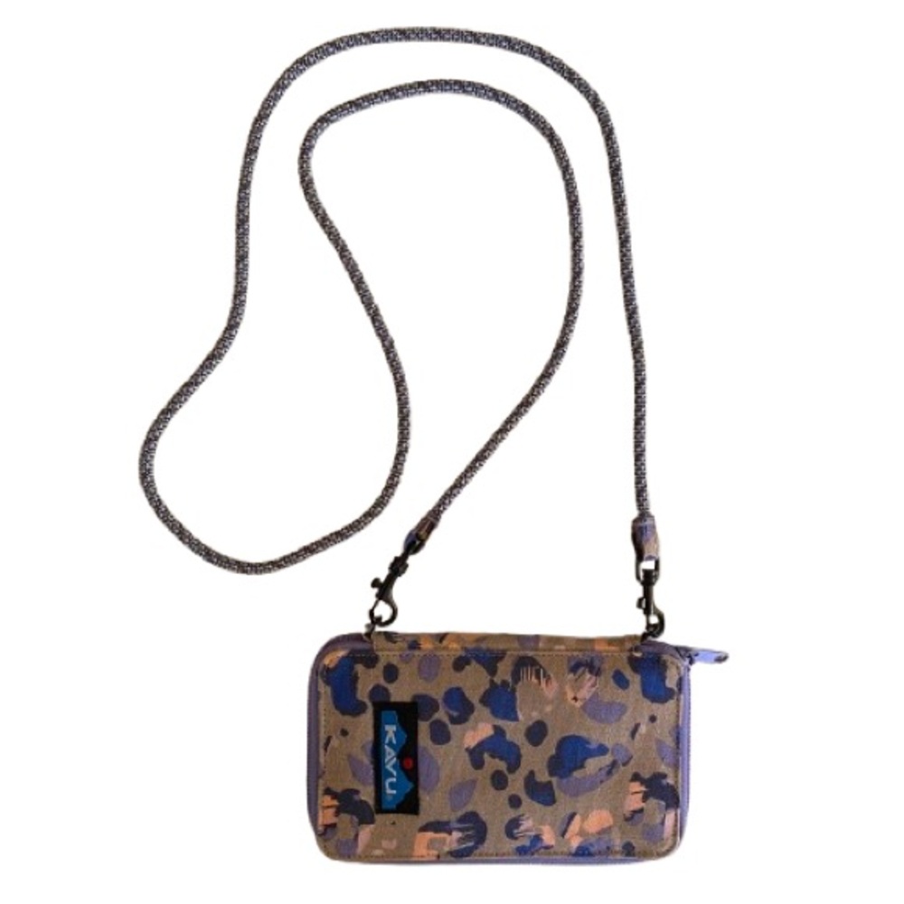 Kavu Go Time Women’s Crossbody Wallet w/ Phone Pouch Card & ID Slots Canvas Boho